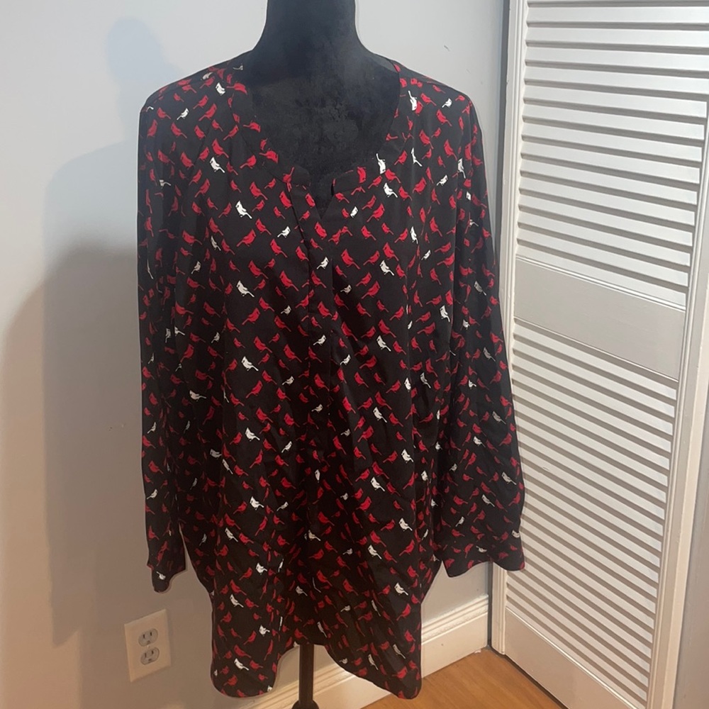 Catherines Black and Red Blouse